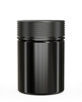 21.5oz Chubby Gorilla Black Plastic Child Resistant Plastic Spiral XL Jars w/ Black Cap 40/Box