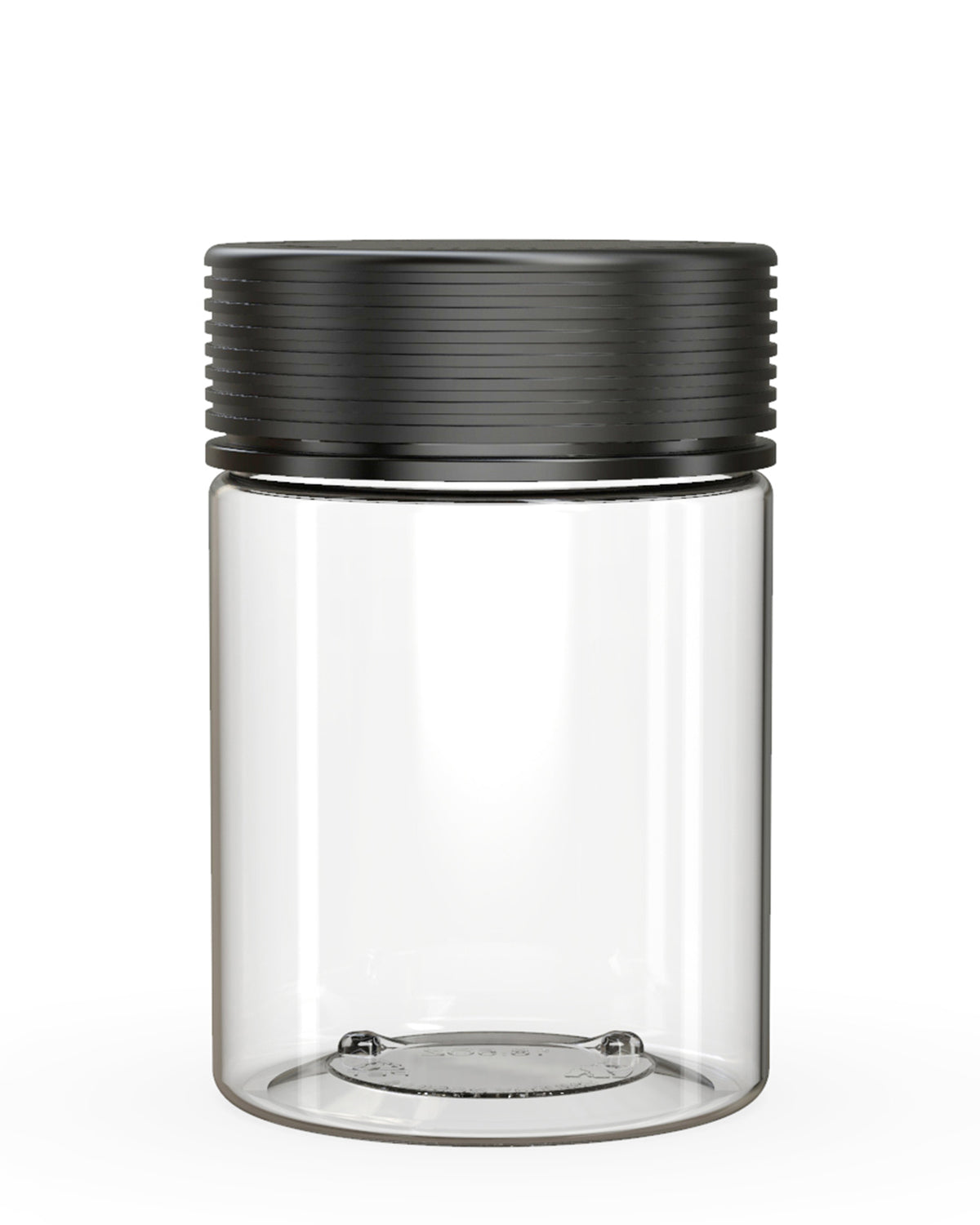 21.5oz Chubby Gorilla Clear Plastic Child Resistant Plastic Spiral XL Jars w/ Black Cap 40/Box