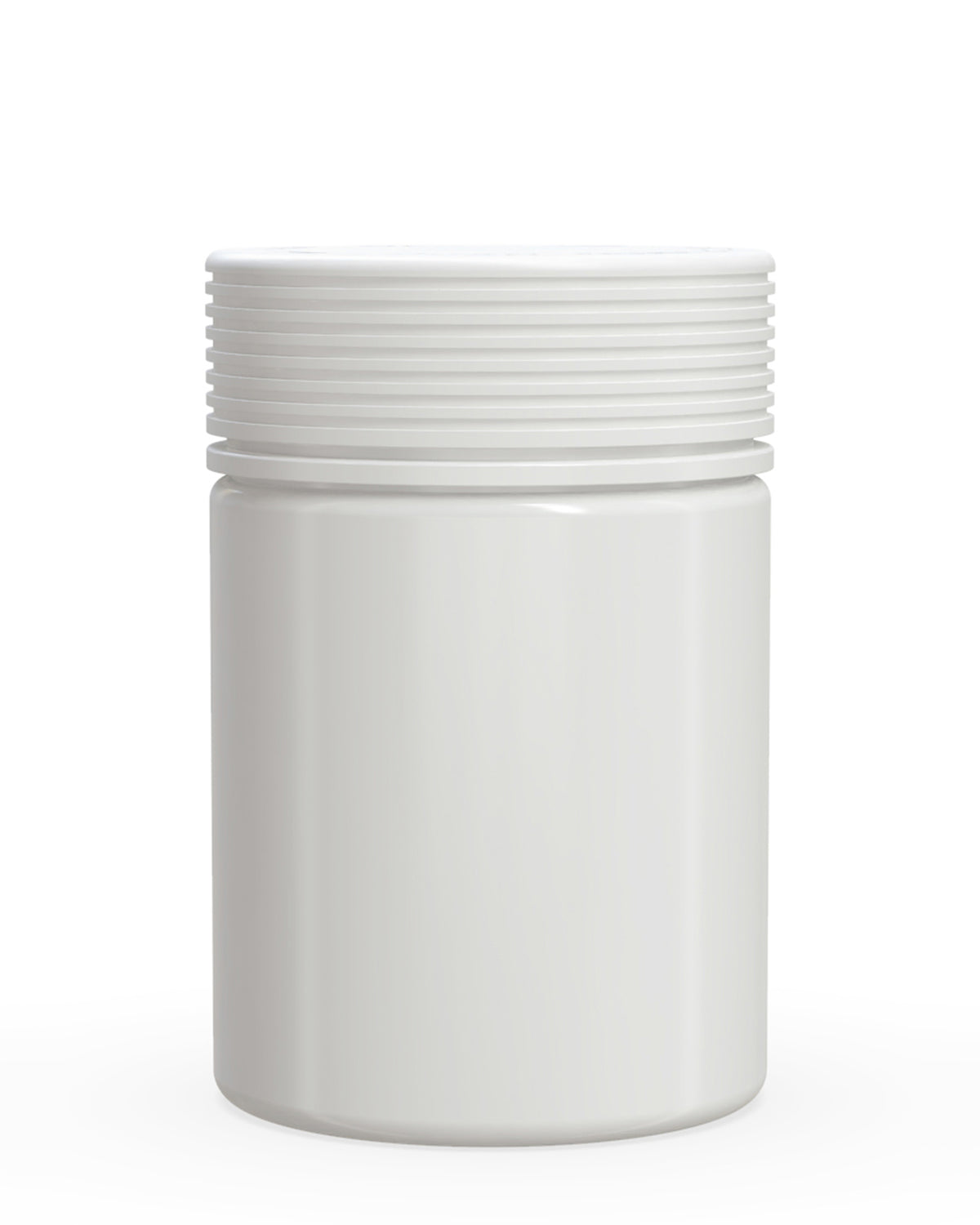 21.5oz Chubby Gorilla White Plastic Child Resistant Plastic Spiral XL Jars w/ White Cap 40/Box