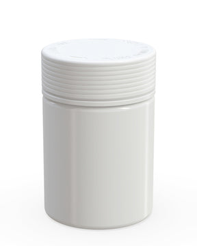 21.5oz Chubby Gorilla White Plastic Child Resistant Plastic Spiral XL Jars w/ White Cap 40/Box