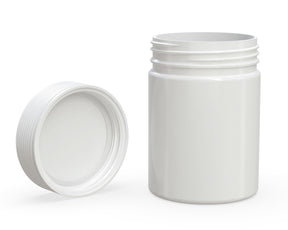 21.5oz Chubby Gorilla White Plastic Child Resistant Plastic Spiral XL Jars w/ White Cap 40/Box