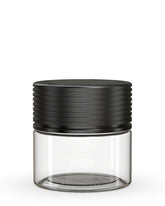 2oz Chubby Gorilla Clear Child Resistant Plastic Spiral Jar w/ Black Cap 400/Box