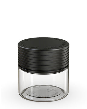 2oz Chubby Gorilla Clear Child Resistant Plastic Spiral Jar w/ Black Cap 400/Box