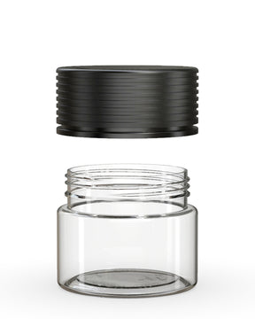 2oz Chubby Gorilla Clear Child Resistant Plastic Spiral Jar w/ Black Cap 400/Box