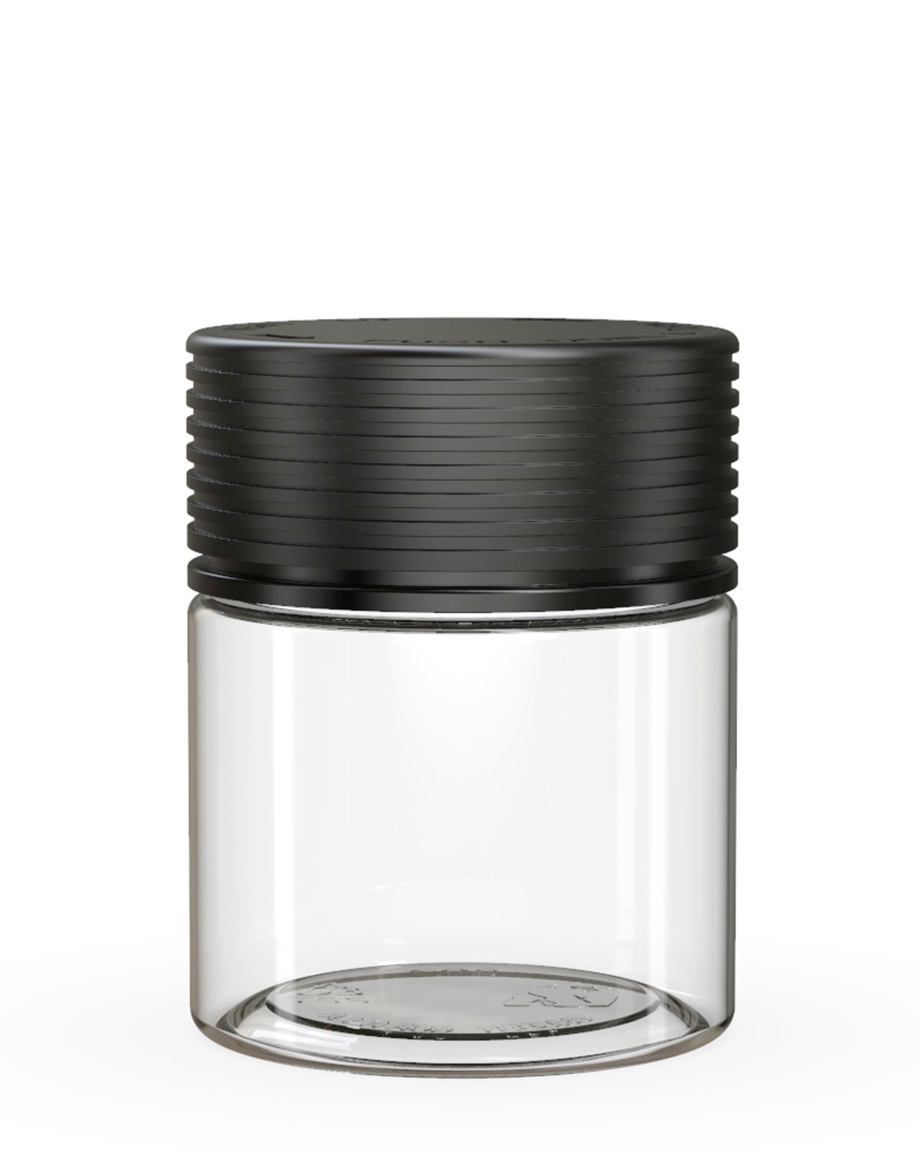 3oz Chubby Gorilla Clear Child Resistant Clear Plastic Spiral Jar w/ Black Cap 400/Box