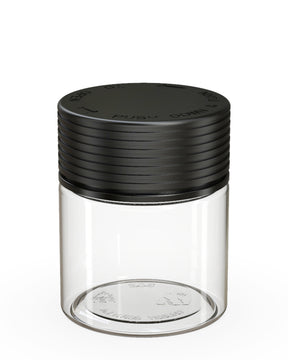 3oz Chubby Gorilla Clear Child Resistant Clear Plastic Spiral Jar w/ Black Cap 400/Box