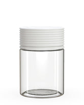 4oz Chubby Gorilla Clear Child Resistant Plastic Spiral Jar w/ White Cap 400/Box