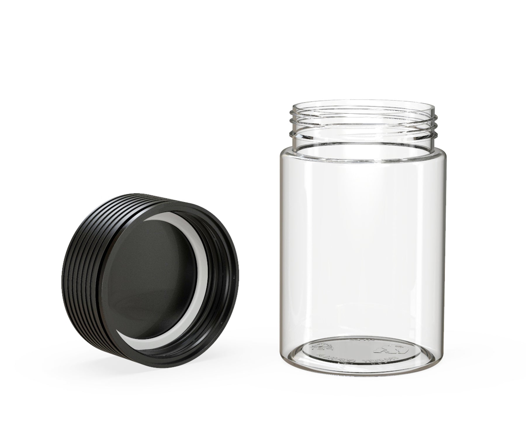 5oz Chubby Gorilla Clear Child Resistant Plastic Spiral Jar w/ Black Cap 300/Box