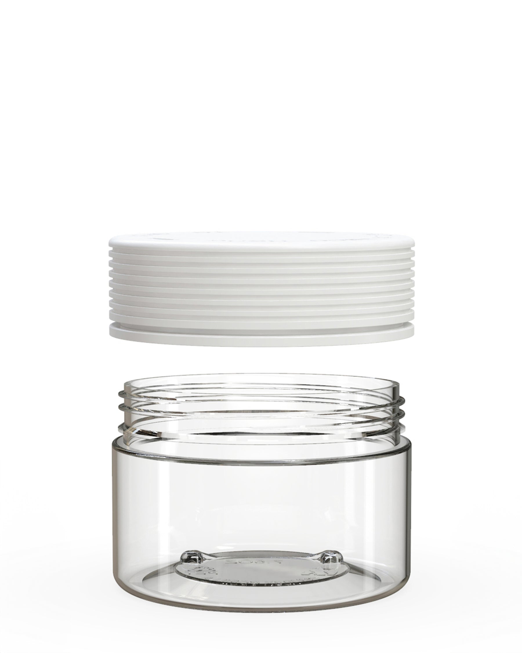 7.5oz Chubby Gorilla Clear Child Resistant Plastic Spiral XL Jar w/ White Cap 300/Box