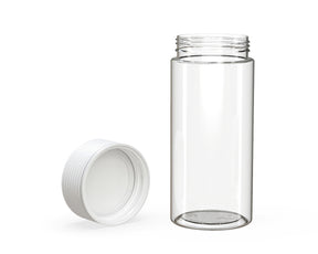 8oz Chubby Gorilla Clear Child Resistant Plastic Spiral Jar w/ White Cap 200/Box