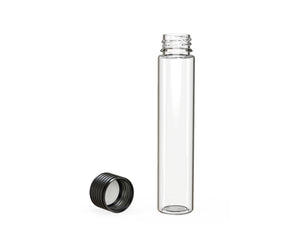 115mm Chubby Gorilla Child Resistant Spiral Clear Plastic Pre-Roll Tubes w/ Black Cap 200/Box