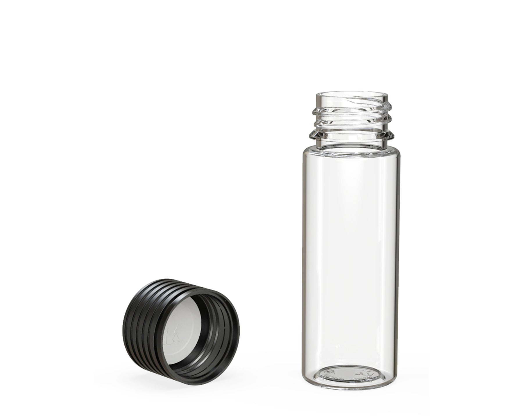 65mm Chubby Gorilla Child Resistant Spiral Clear Plastic Pre-Roll Tubes w/ Black Cap 400/Box