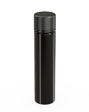 95mm Chubby Gorilla Child Resistant Spiral Black Plastic Pre-Roll Tubes w/ Black Cap 300/Box