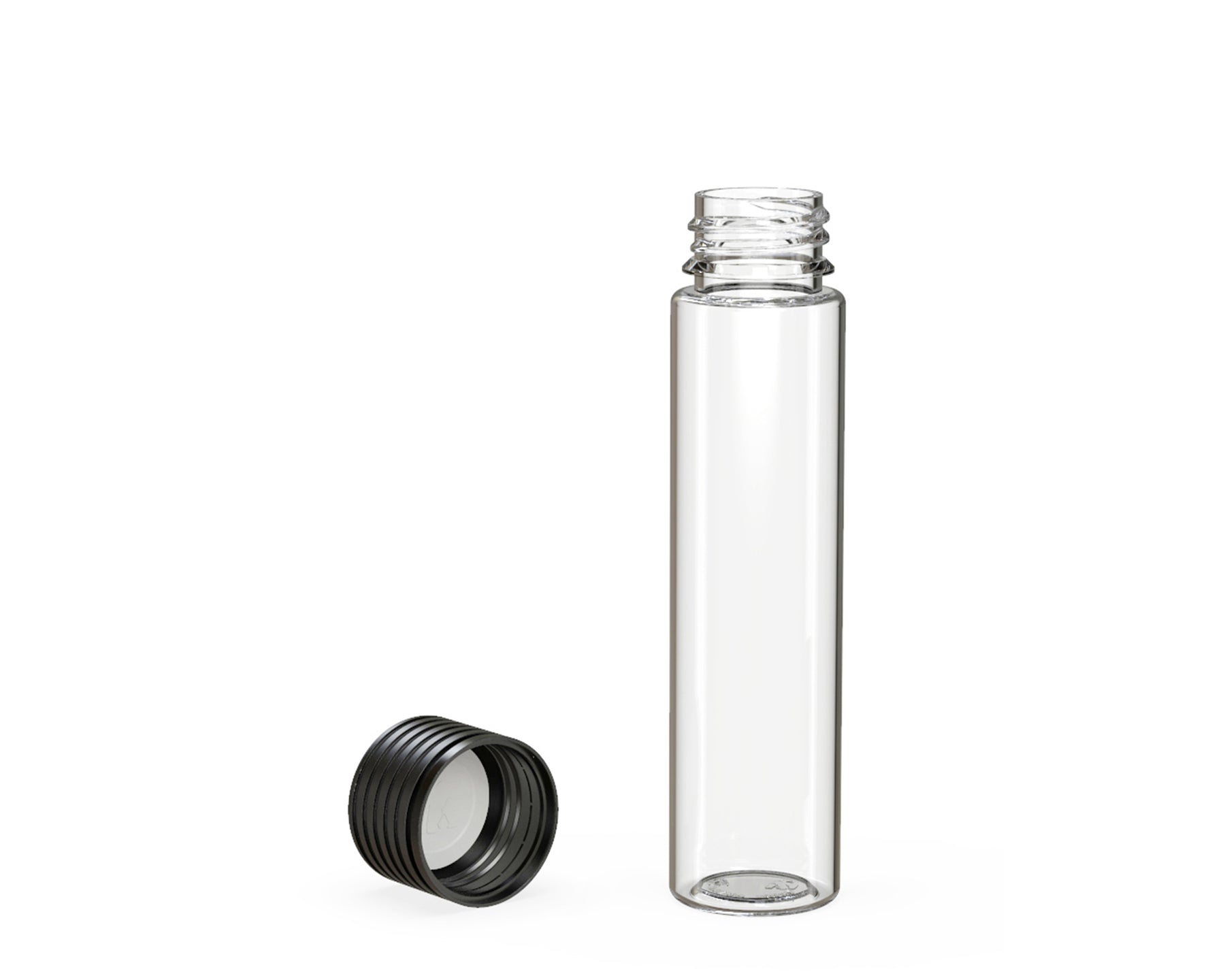 95mm Chubby Gorilla Child Resistant Spiral Clear Plastic Pre-Roll Tubes w/ Black Cap 300/Box