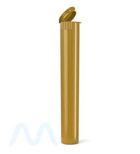 Child Resistant | King Size Pop Top Opaque Plastic Pre-Roll Tubes | 116mm - Gold - 1000 Count