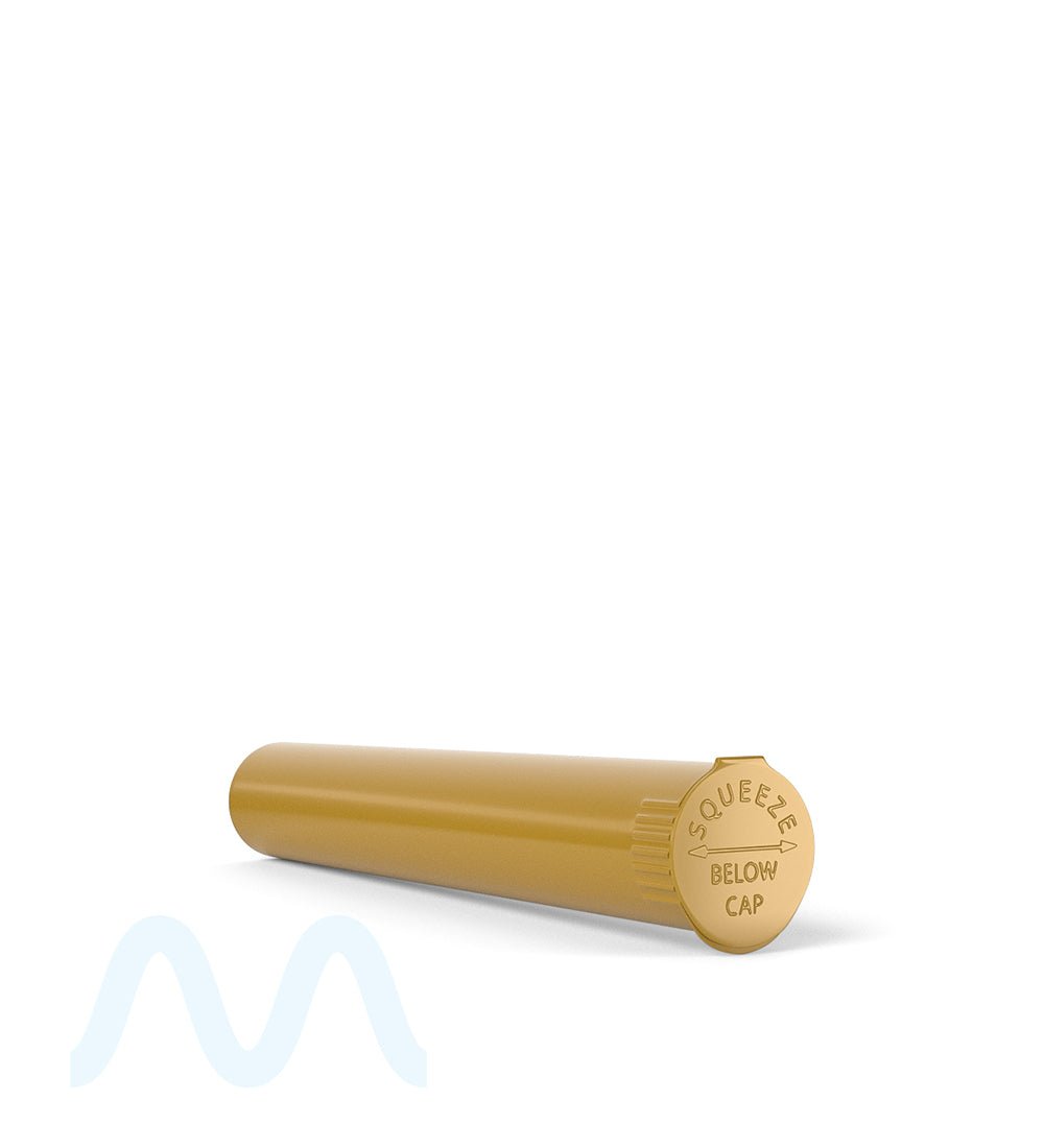 Child Resistant | King Size Pop Top Opaque Plastic Pre-Roll Tubes | 116mm - Gold - 1000 Count