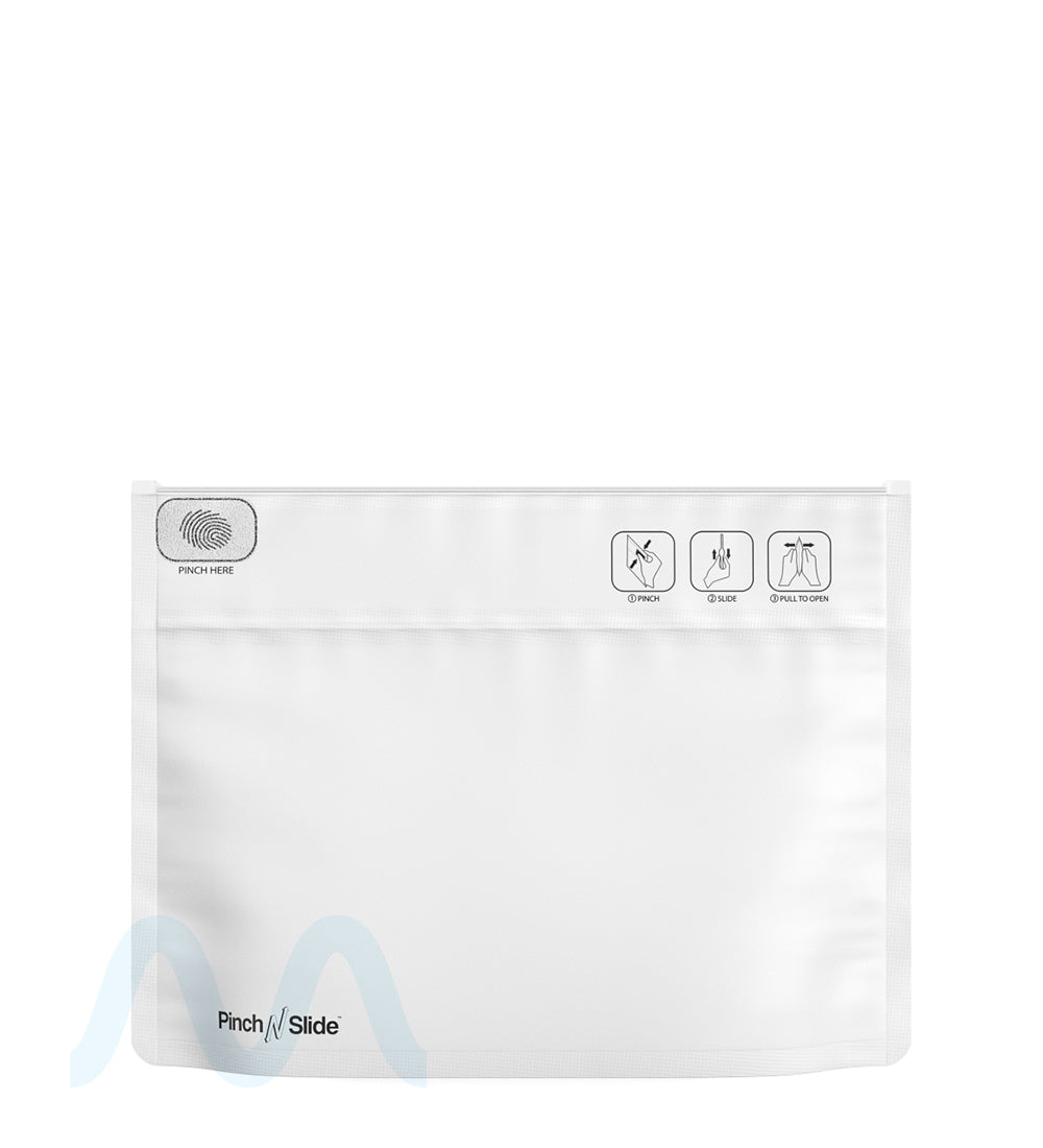 Child Resistant | Pinch N Slide ASTM Matte White Mylar Exit Bags | 12in x 9in - 56g - 250 Count - 2