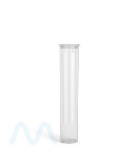 Child Resistant | Pop Top Plastic PCR Pre-Roll Tubes (Open) | 95mm - Clear - 1000 Count