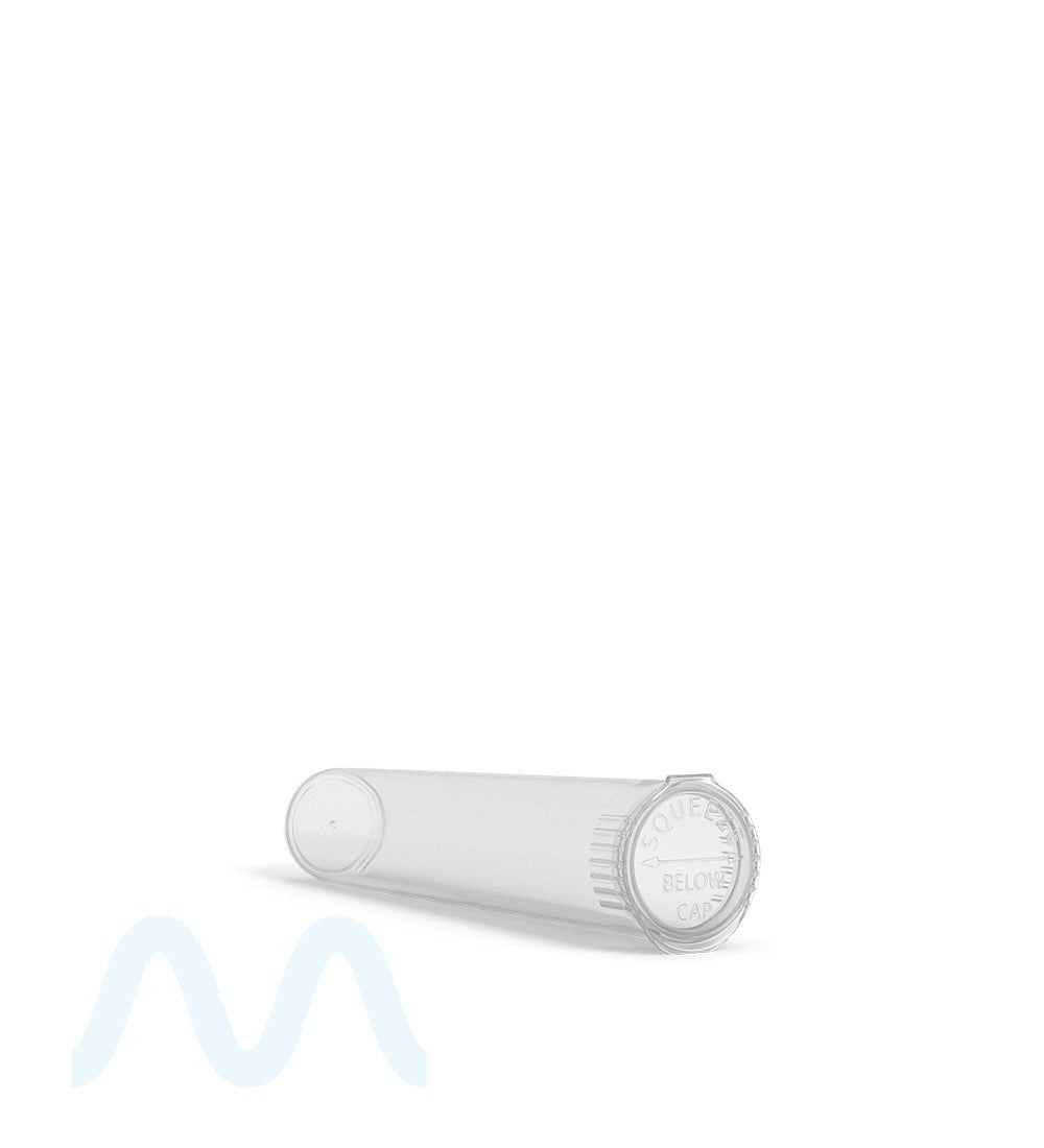 Child Resistant | Pop Top Plastic PCR Pre-Roll Tubes (Open) | 95mm - Clear - 1000 Count