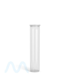 Child Resistant | Pop Top Plastic Pre-Roll Tubes (Open) | 90mm - Clear - 1000 Count