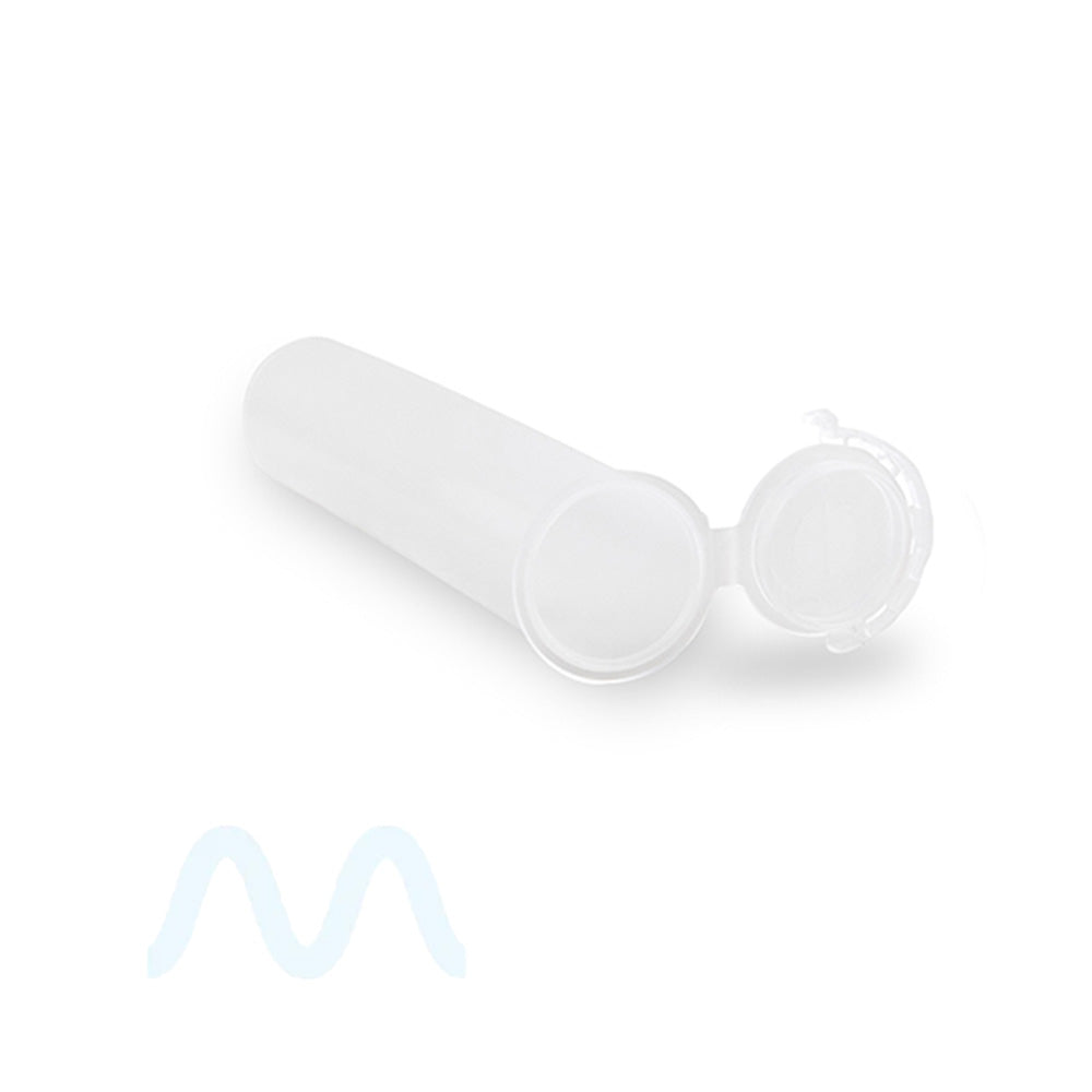 Child Resistant & Tamper Evident | Pop Top Plastic Pre-Roll Tubes (Open) | 98mm - Clear - 1000 Count