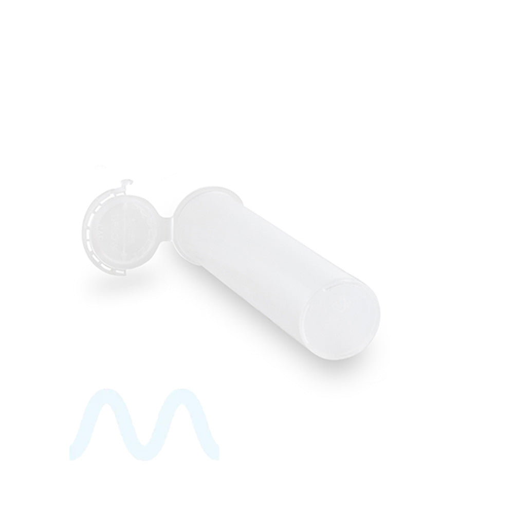 Child Resistant & Tamper Evident | Pop Top Plastic Pre-Roll Tubes (Open) | 98mm - Clear - 1000 Count