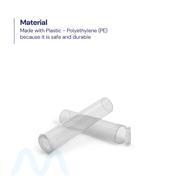 Child Resistant | Pop Top Plastic Pre-Roll Tubes (Open) | 90mm - Clear - 1000 Count