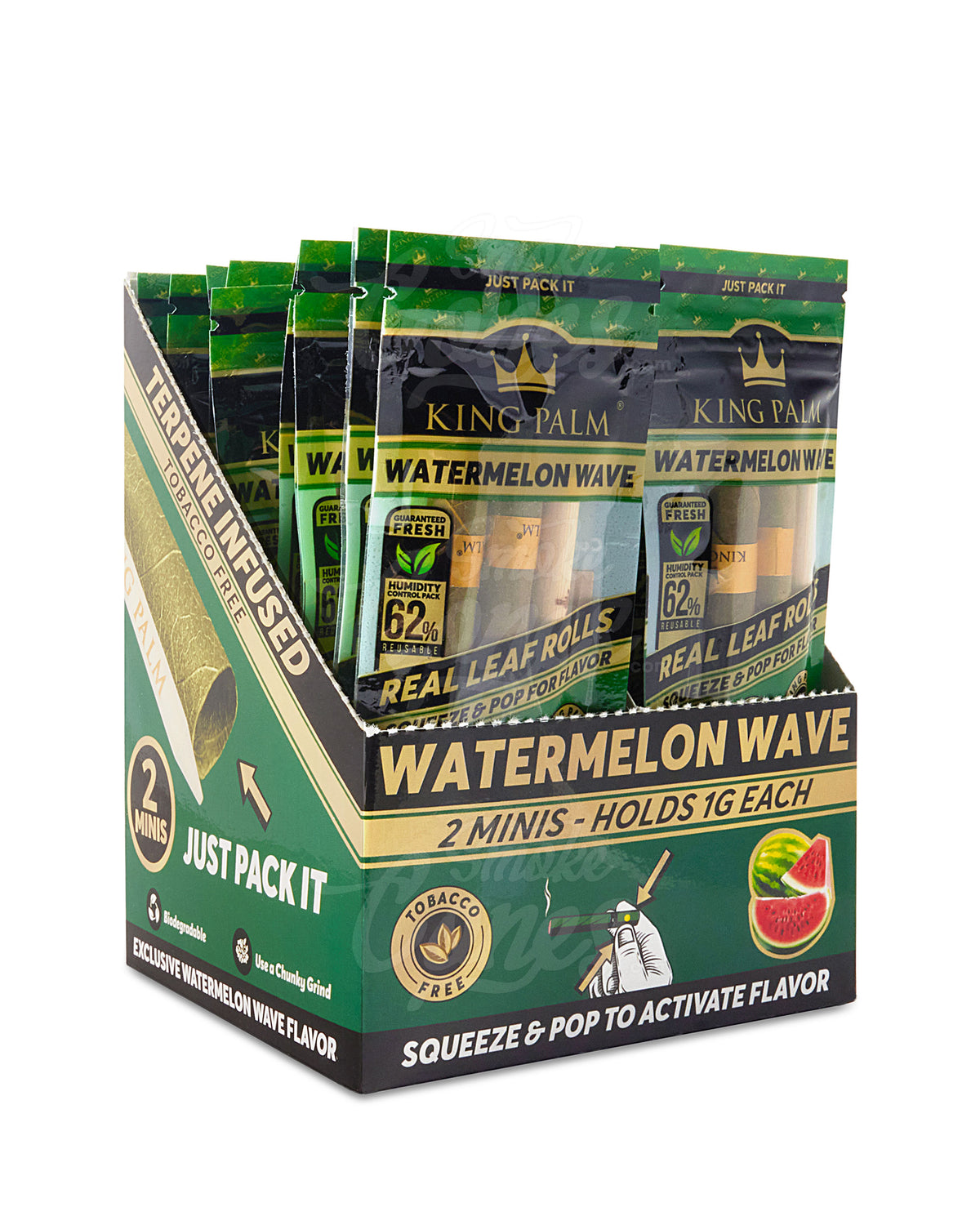 King Palm Watermelon Wave Flavored Mini Rolls 2 Packs 20/Box