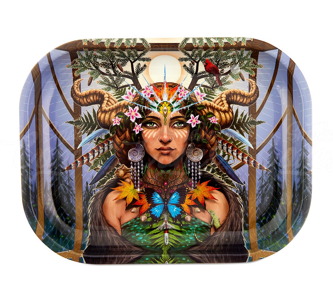 Jungle Queen Mini Rolling Tray w/ Magnetic Cover - 1