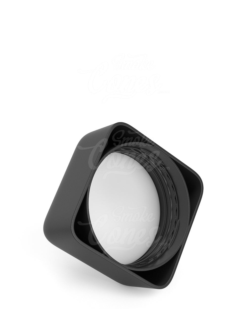 46mm Square Push and Turn Child Resistant Plastic Caps With Foam Liner - Matte Black - 80/Box