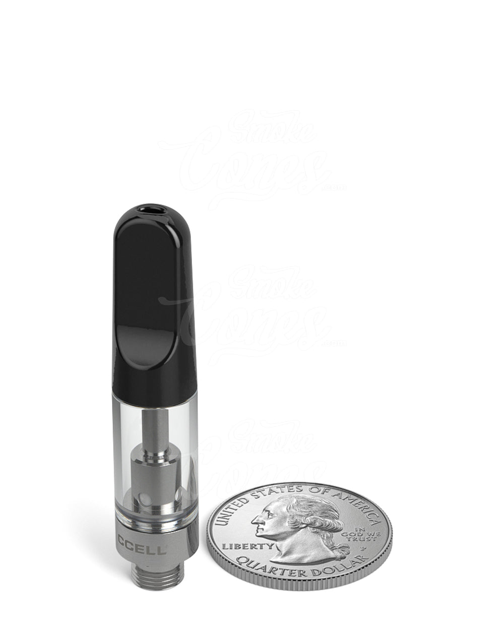 CCELL TH2 - SE Glass Vape Cartridge 0.5ml w/ Snap Fit Black Ceramic Mouthpiece Connection 100/Box - 9