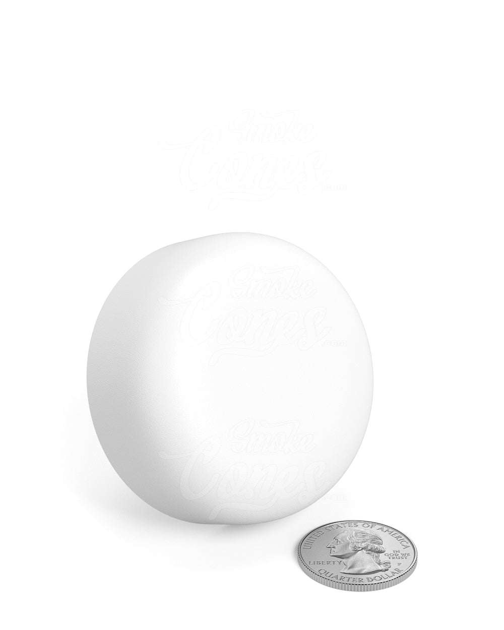 53mm Dome Push and Turn Child Resistant Plastic Caps With Foam Liner - Matte White - 120/Box