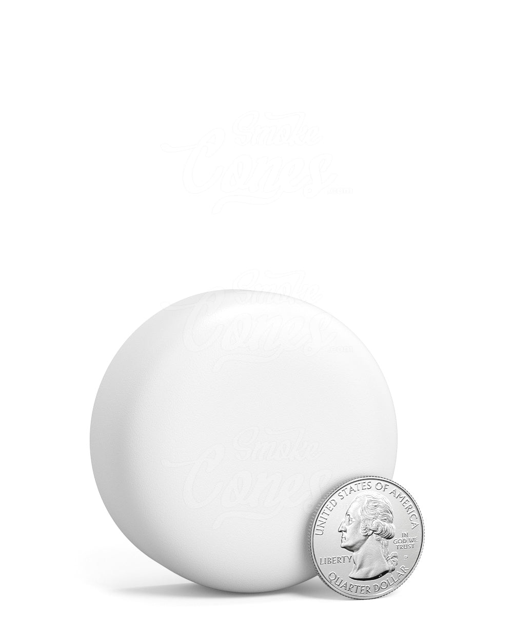 53mm Dome Push and Turn Child Resistant Plastic Caps With Foam Liner - Matte White - 120/Box