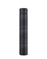 116mm Black Child Resistant Opaque Push Down and Turn Screw On Metal Pre-Roll Tubes w/ Cap 100/Box