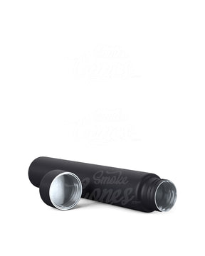 116mm Black Child Resistant Opaque Push Down and Turn Screw On Metal Pre-Roll Tubes w/ Cap 100/Box