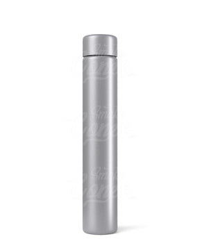 116mm Silver Child Resistant Opaque Push Down and Turn Screw On Metal Pre-Roll Tubes w/ Cap 100/Box