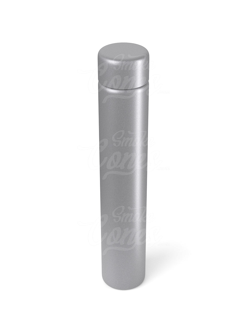 116mm Silver Child Resistant Opaque Push Down and Turn Screw On Metal Pre-Roll Tubes w/ Cap 100/Box