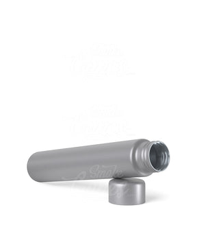 116mm Silver Child Resistant Opaque Push Down and Turn Screw On Metal Pre-Roll Tubes w/ Cap 100/Box