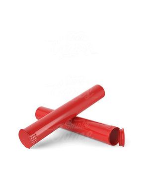 116mm Child Resistant King Size Biodegradable Pop Top Opaque Red Plastic Open Cone PCR Pre - Roll Tubes 1000/Box - 7