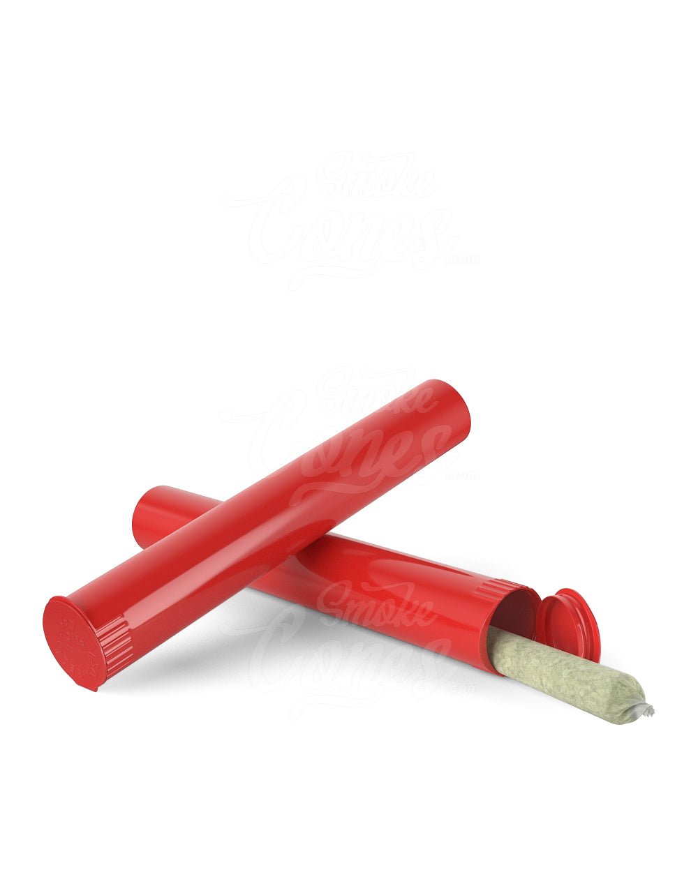 116mm Child Resistant King Size Biodegradable Pop Top Opaque Red Plastic Open Cone PCR Pre - Roll Tubes 1000/Box - 8