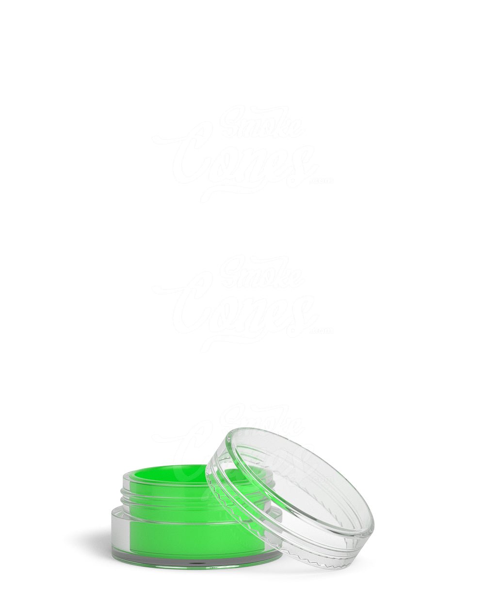 Clear 5ml Silicone Concentrate Jar With Screw Top Cap & Green Insert 100/Box - 10