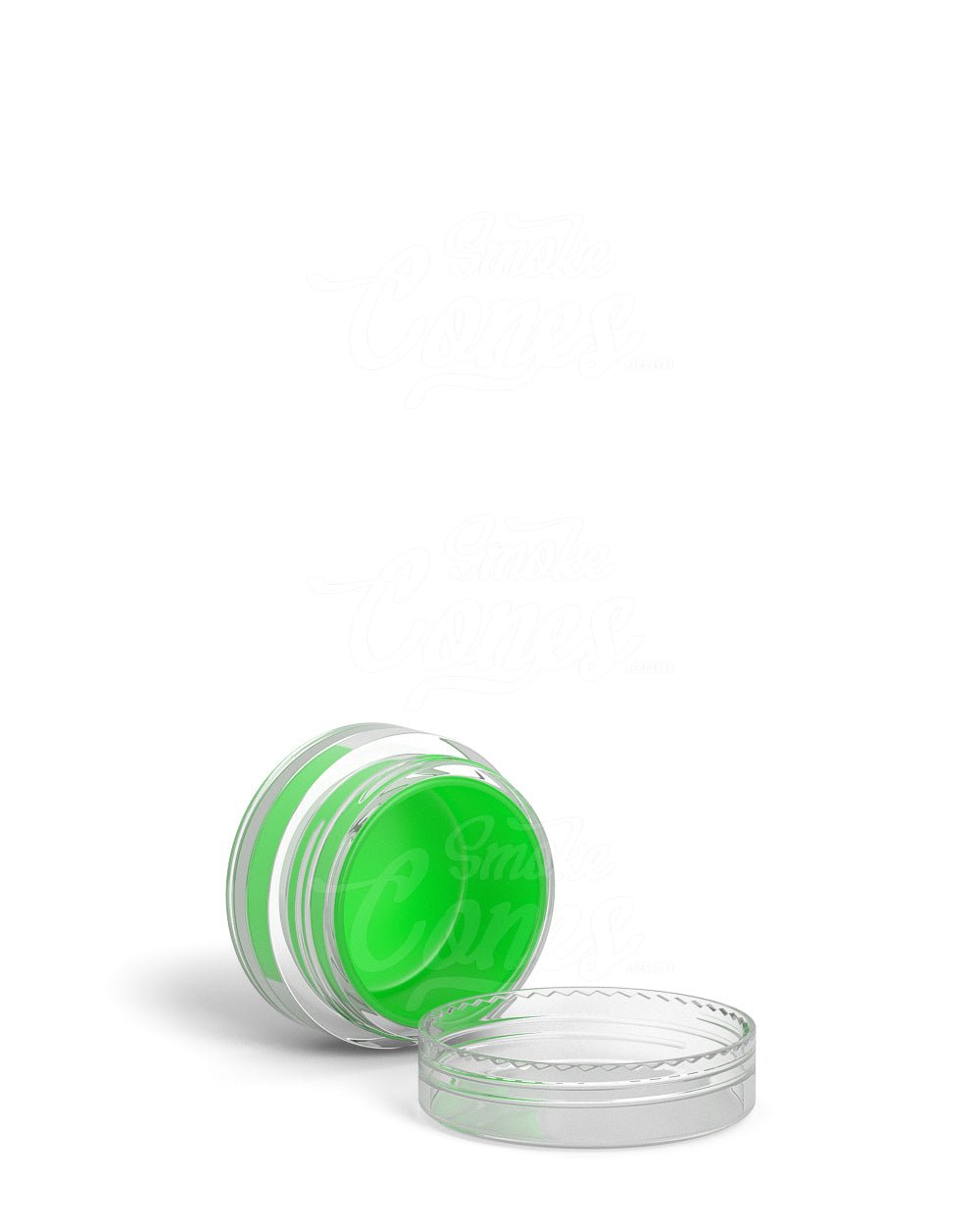 Clear 5ml Silicone Concentrate Jar With Screw Top Cap & Green Insert 100/Box - 11