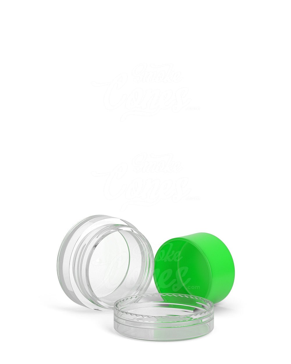 Clear 5ml Silicone Concentrate Jar With Screw Top Cap & Green Insert 100/Box - 13