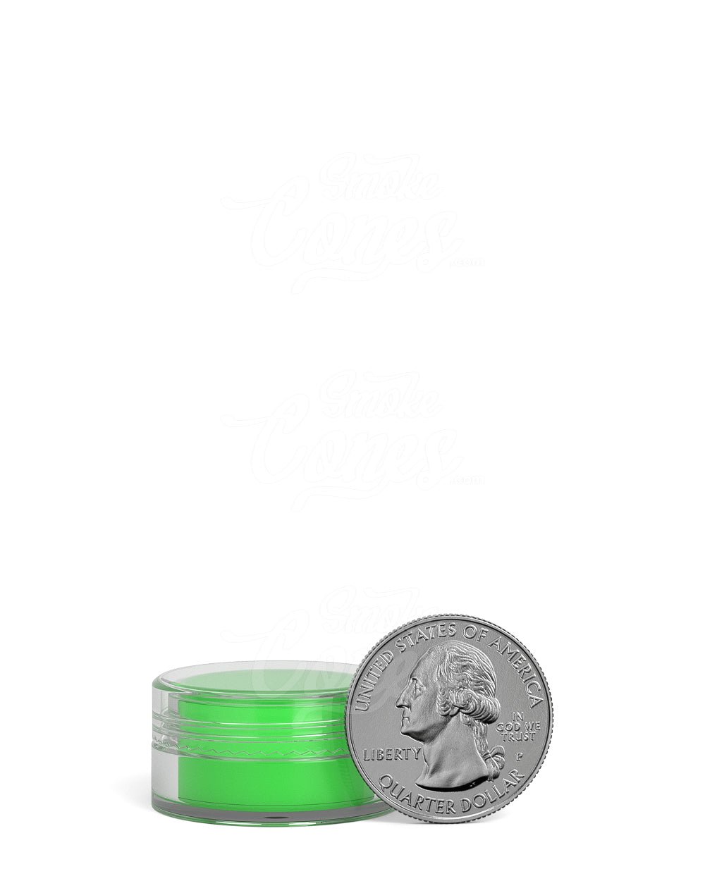 Clear 5ml Silicone Concentrate Jar With Screw Top Cap & Green Insert 100/Box - 15