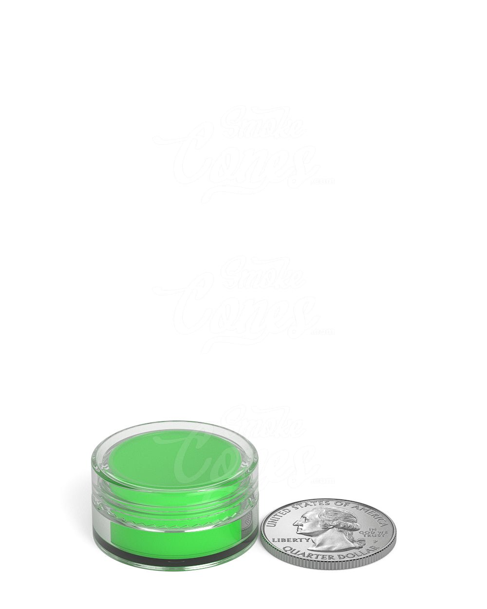 Clear 5ml Silicone Concentrate Jar With Screw Top Cap & Green Insert 100/Box - 31