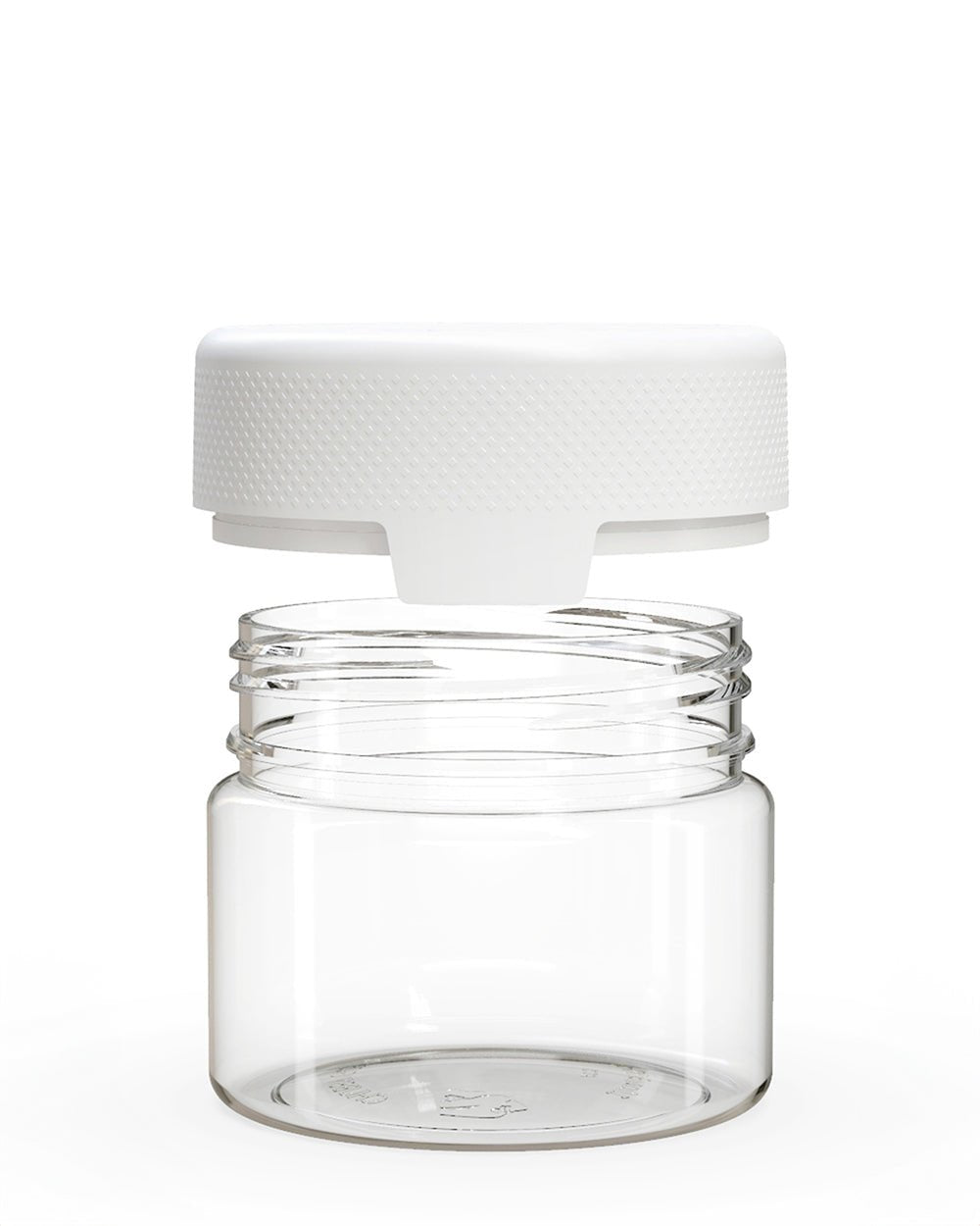 10oz Chubby Gorilla Clear Child Resistant Plastic Aviator XL Container w/ White Cap 80/Box - 3