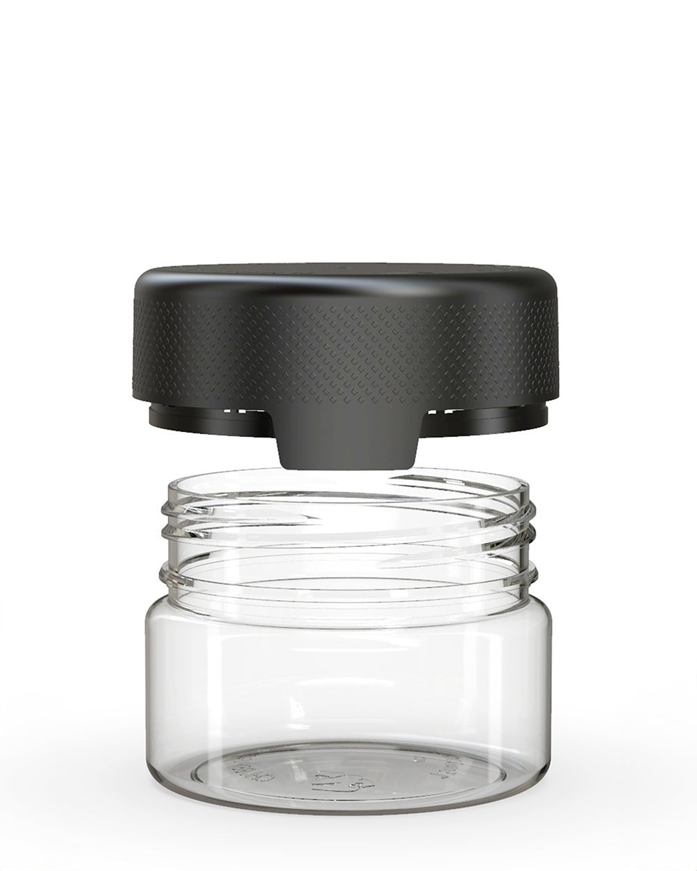 7.5oz Chubby Gorilla Clear Child Resistant Plastic Aviator Container w/ Black Cap 300/Box - 3