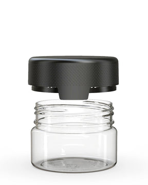 7.5oz Chubby Gorilla Clear Child Resistant Plastic Aviator Container w/ Black Cap 300/Box - 3