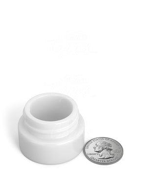 32mm Push and Turn Child Resistant Glossy Glass Concentrate Containers w/ Foam Liner Cap - White - 320/Box