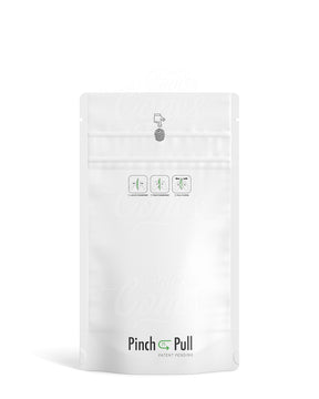 Matte-White 4" x 7" Pinch N Pull Mylar Child Resistant & Tamper Evident Bags (7 grams) 250/Box